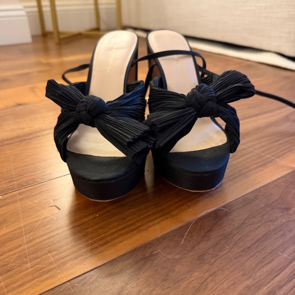 Loeffler Randall Natalia Pleated Bow Platform Sandals - Picture 3 of 5